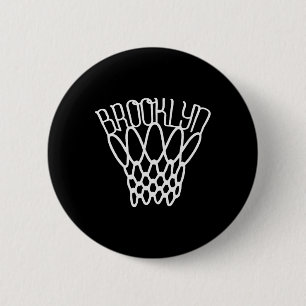 Vintage-Basketballnetz-Spiel in Brooklyn City New Button