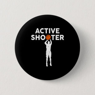Vintage Basketballspieler aktiver Schütze Basketba Button