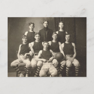 Vintage-Basketballteam Postkarte