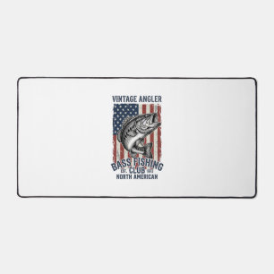Vintage Bass-Angeln American Flag Shirt Design (2 Schreibtischunterlage