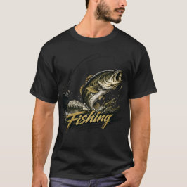 Vintage-Bass-Angeln-T-Shirt | Geschenk für Angler  T-Shirt