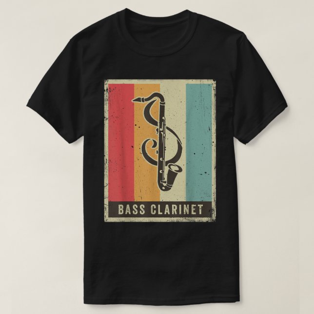 Vintage Bass Clarinet Player Music Retro2 T-Shirt (Design vorne)