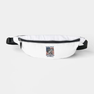 Vintage-Bass-Fischen-Amerikanisches-Flag-Shirt-Des Bauchtasche