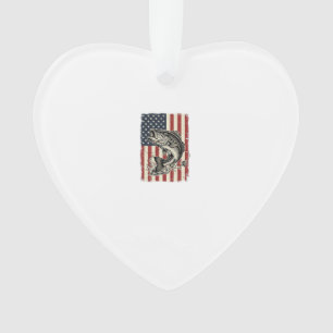 Vintage-Bass-Fischen-Amerikanisches-Flag-Shirt-Des Ornament