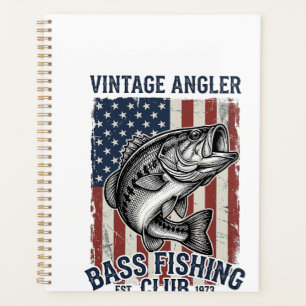 Vintage-Bass-Fischen-Amerikanisches-Flag-Shirt-Des Planer