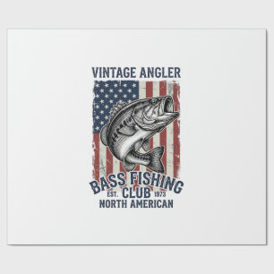 Vintage Bass Fishing Amerikanisches Flagge Shirt D Geschenkpapier
