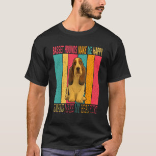 Vintage Basset-Hunde machen glückliche Menschen zu T-Shirt