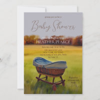 Vintage Bassinet Watercolor Fall Babydusche