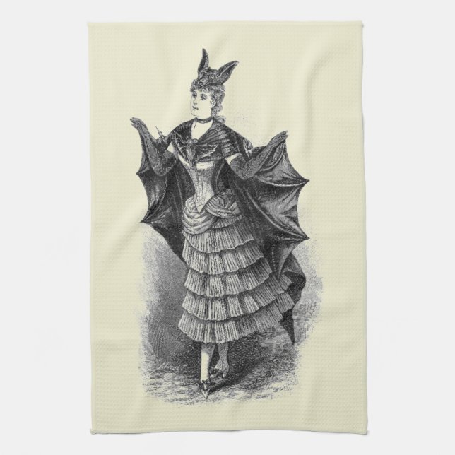 Vintage Bat Lady Küchentuch (Vertikal)