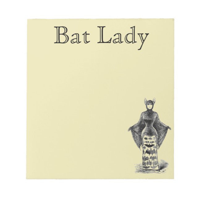 Vintage Bat Lady Notizblock (Vorderseite)