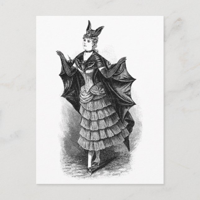 Vintage Bat Lady Postkarte (Vorderseite)
