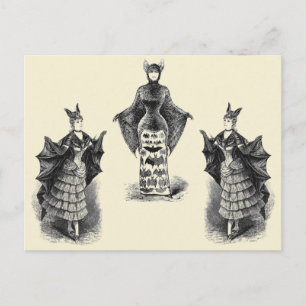 Vintage Bat Ladys Postkarte