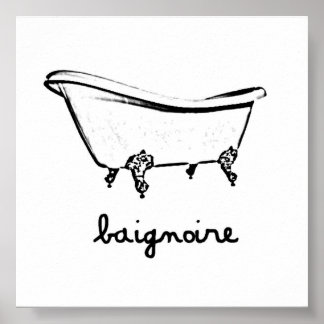 VINTAGE BATHTUB POSTER