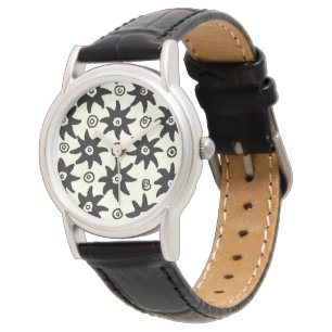 Vintage-Batik-Sterne Textiltapete Muster Armbanduhr
