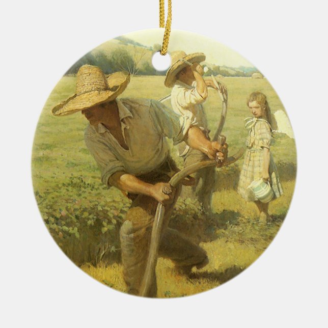 Vintage Bauer, Zurück in den landwirtschaftlichen  Keramikornament (Vorne)