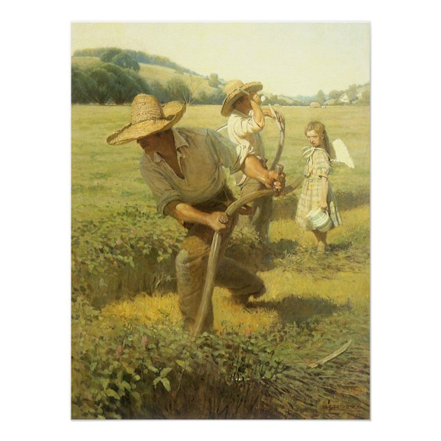 Vintage Bauer, Zurück in den landwirtschaftlichen  Poster (Vorderseite)