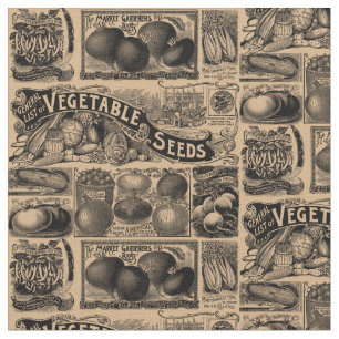 Vintage Bauern Markt Gemüsegarten Muster Stoff