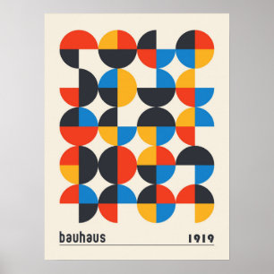 Vintage Bauhaus farbenfrohe geometrische Kreise Poster