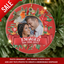 Vintage Baumdekoration des Roten FOTOS Personalisi Keramik Ornament