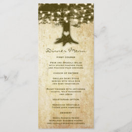 Vintage Baumstruktur Rustikale String Lights Slim  Menükarte