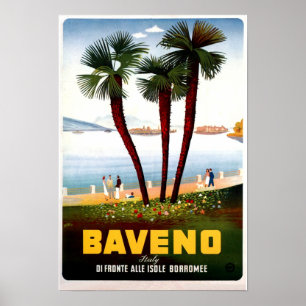 Vintage Baveno italienische Reisewerbung Poster