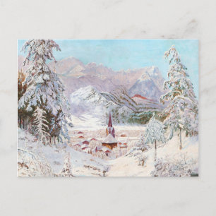 Vintage bayerische Winterweihnachtskunst Postkarte
