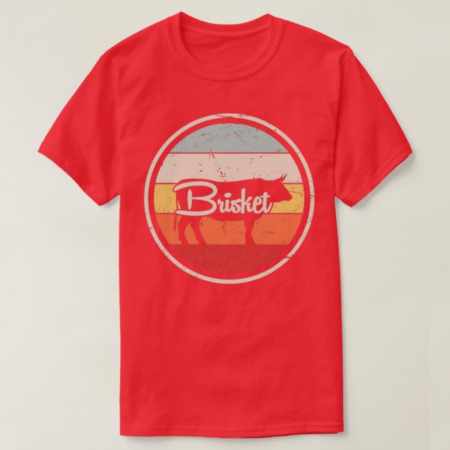 Vintage BBQ Brisket Barbecue Beef  T-Shirt (Design vorne)