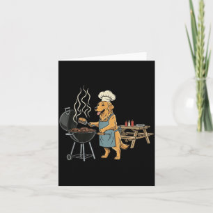 Vintage Bbq Golden Retriever Kochender Hund Papa Karte
