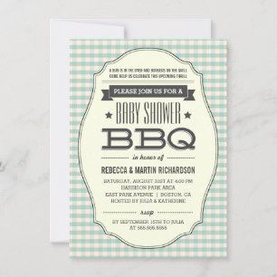 Vintage-BBQ-Jungen-Baby-Shower-Einladungen Einladung