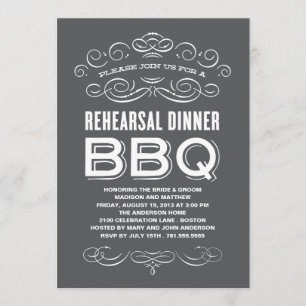 VINTAGE BBQ PROBEBARBECUE BBQ EINLADUNG