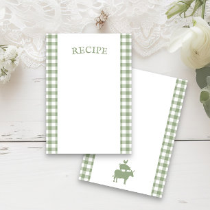 Vintage-BBQ-Salbei-Grün-Karo-Rezeptkarte