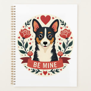 Vintage Be Mine Corgi Valentinstag Florale Folk Ar Planer