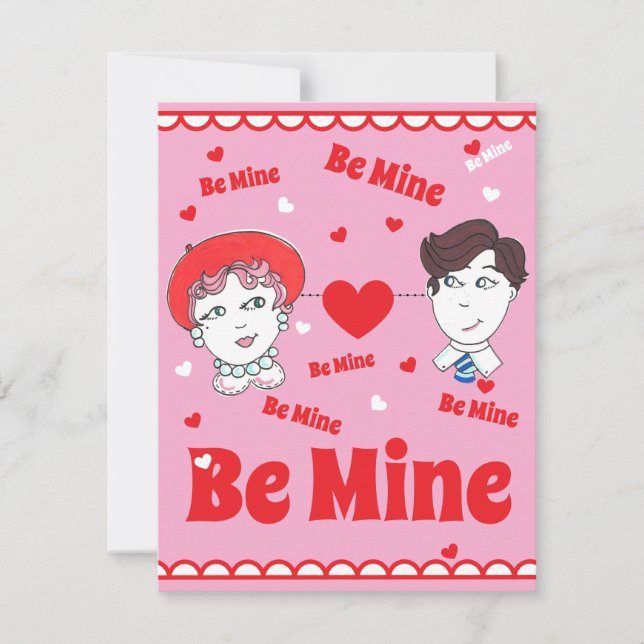 Vintage Be Mine Valentinstag-Flatcard (Vorderseite)