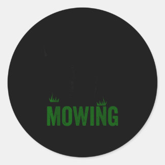 Vintage be mowing riding lawn mower dad papa men runder aufkleber