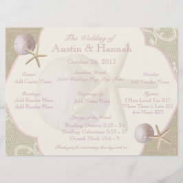 Vintage Beach-Hochzeitskarte Programm