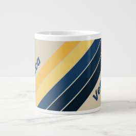 Vintage Beach Sand Stripes with Name Jumbo-Tasse