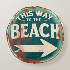 Vintage Beach Themed Metal Wall Rustic Tea Alumin Rundes Kissen