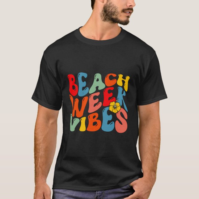 Vintage Beach Week Sommerferien Familienurlaub Mat T-Shirt (Vorderseite)