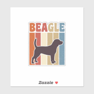 Vintage-Beagle-Hund Retro-Streifen-Vektor-Design_1 Aufkleber