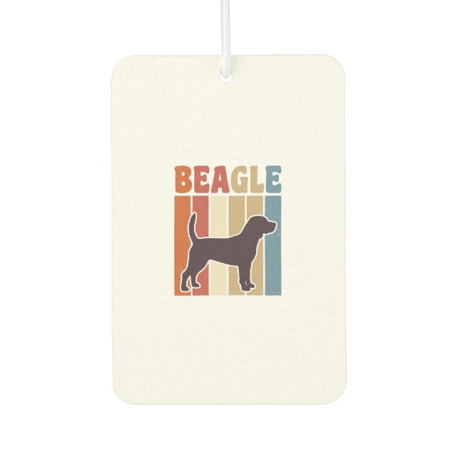 Vintage-Beagle-Hund Retro-Streifen-Vektor-Design_1 Autolufterfrischer (Vorderseite)