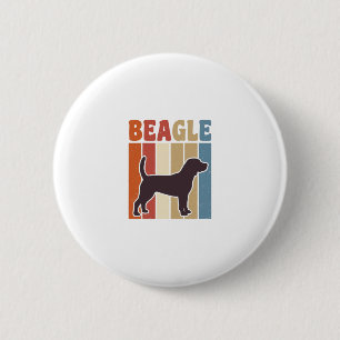 Vintage-Beagle-Hund Retro-Streifen-Vektor-Design_1 Button