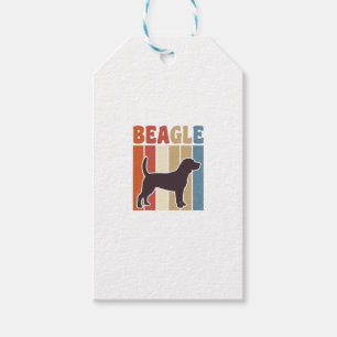 Vintage-Beagle-Hund Retro-Streifen-Vektor-Design_1 Geschenkanhänger