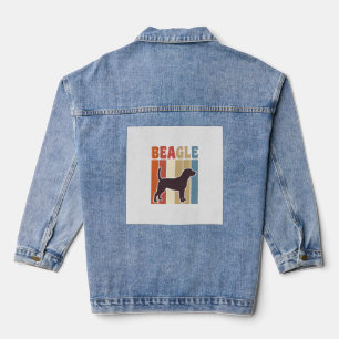 Vintage-Beagle-Hund Retro-Streifen-Vektor-Design_1 Jeansjacke
