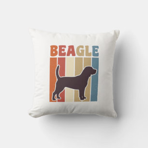 Vintage-Beagle-Hund Retro-Streifen-Vektor-Design_1 Kissen