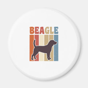 Vintage-Beagle-Hund Retro-Streifen-Vektor-Design_1 Magnet