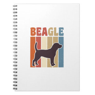 Vintage-Beagle-Hund Retro-Streifen-Vektor-Design_1 Notizblock