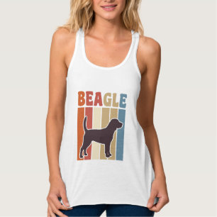 Vintage-Beagle-Hund Retro-Streifen-Vektor-Design_1 Tank Top
