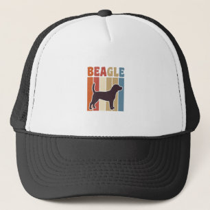 Vintage-Beagle-Hund Retro-Streifen-Vektor-Design_1 Truckerkappe