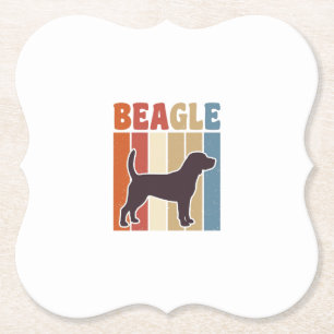 Vintage-Beagle-Hund Retro-Streifen-Vektor-Design_1 Untersetzer