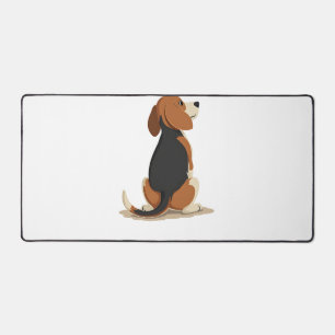 Vintage-Beagle-Hund Rückansicht Illustration Pet L Schreibtischunterlage